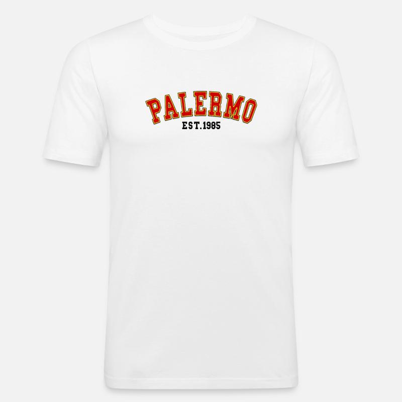Palermo Est.1985 - Männer Slim Fit T-Shirt - Weiß