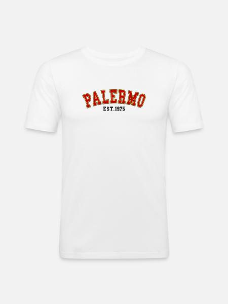 Palermo Est.1975 - Männer Slim Fit T-Shirt - Weiß