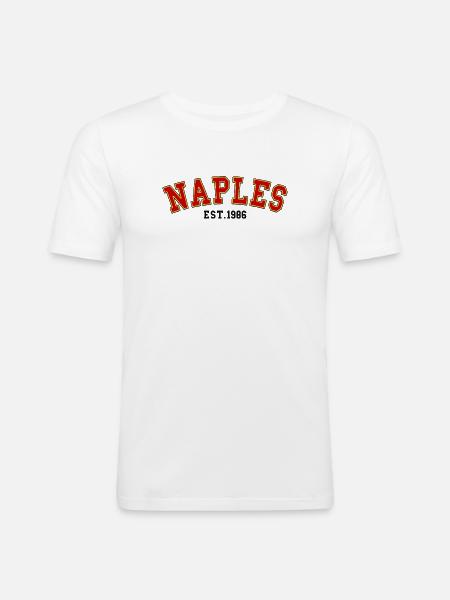 Naples Est. 1986 - Men's Slim Fit T-Shirt - white
