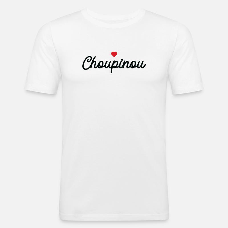 Choupinou Heart Script - Men's Slim Fit T-Shirt - white