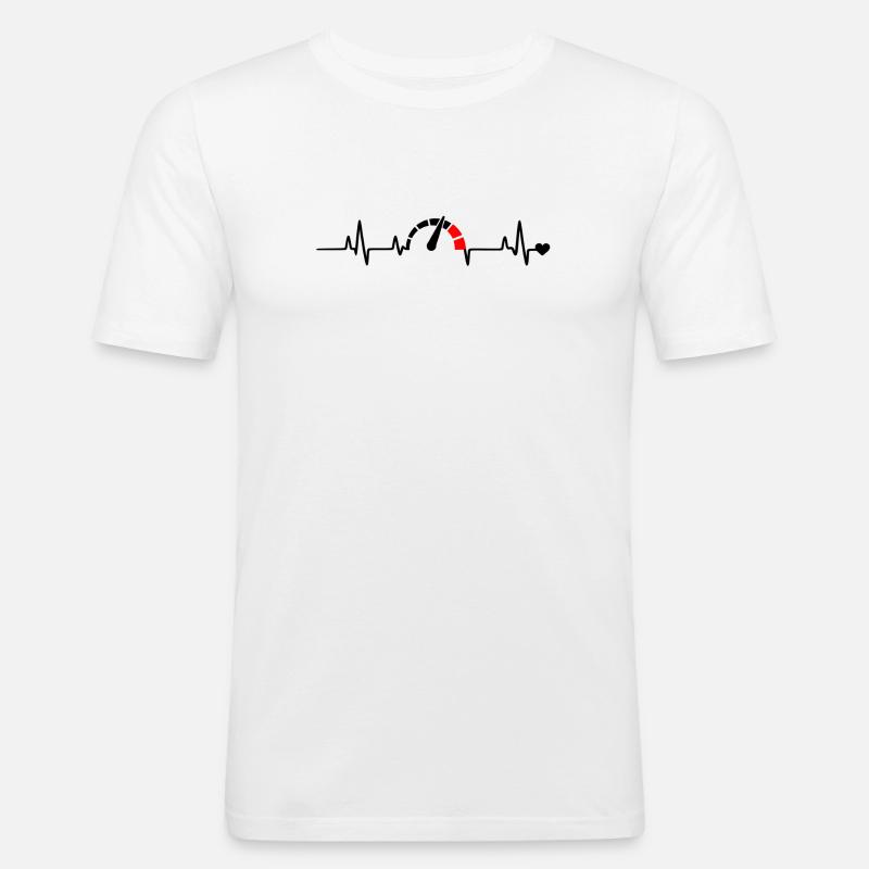 Red Segment Bow Logo Pattern - Men's Slim Fit T-Shirt - white