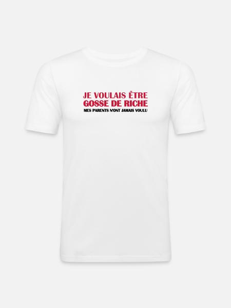 Gosse de riche - T-shirt près du corps Homme - blanc