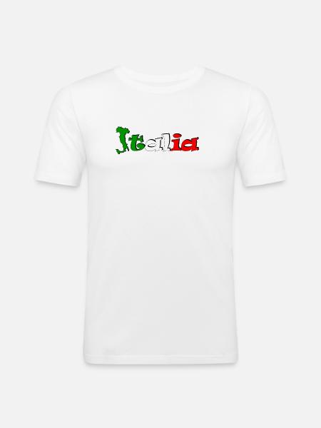 T-shirt logo Italia - Men's Slim Fit T-Shirt - white