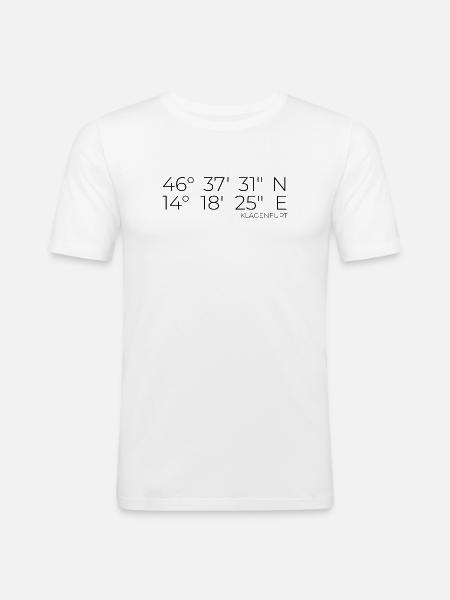 Coordinates Klagenfurt, Austria - Men's Slim Fit T-Shirt - white