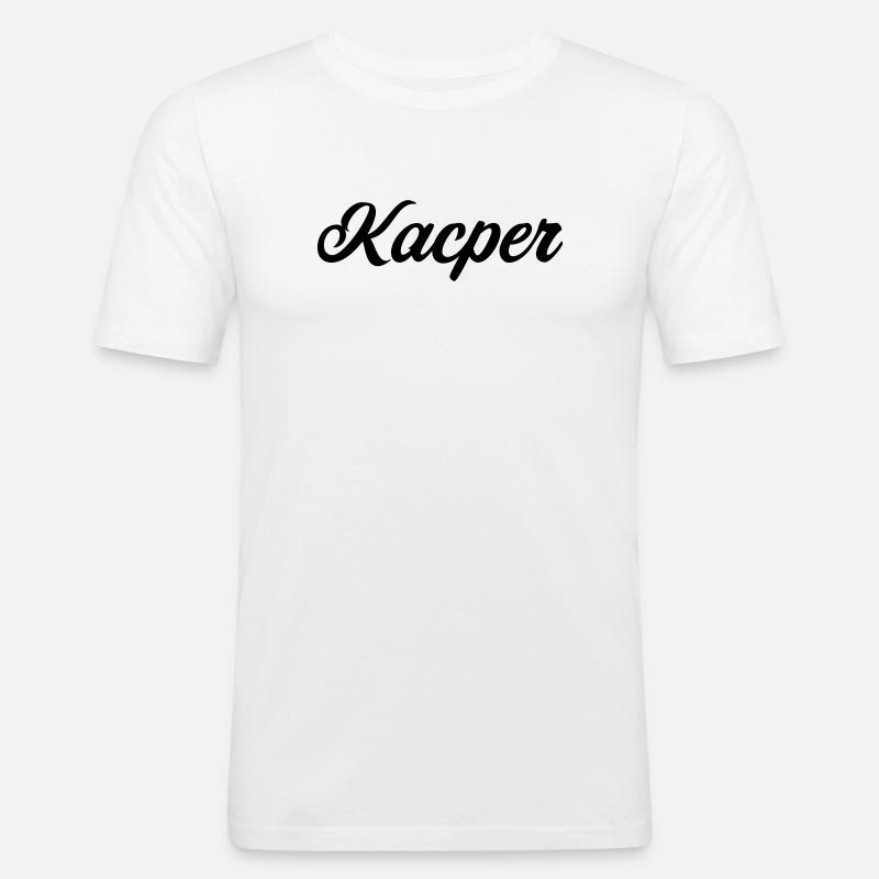 Kacper Polnisch Vorname Geschenk  - Männer Slim Fit T-Shirt - Weiß