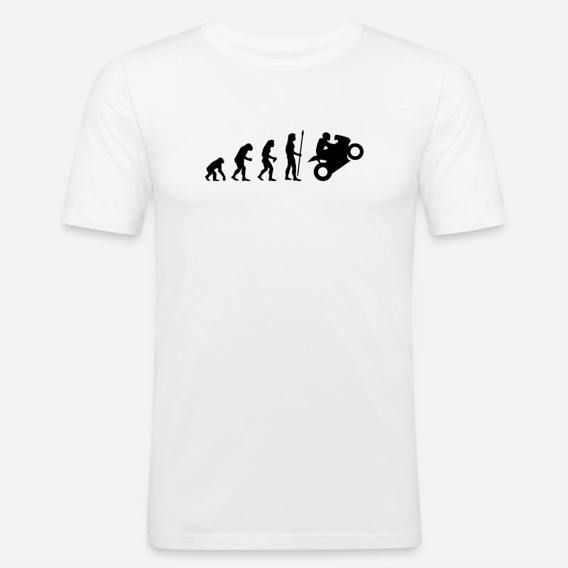evolution_biker - Männer Slim Fit T-Shirt - Weiß