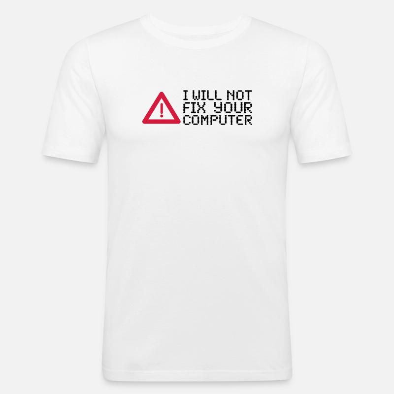 computer - Men's Slim Fit T-Shirt - white