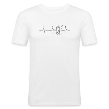 Tuba Heartbeat Frequenz Puls EKG - Männer Slim Fit T-Shirt - Weiß - Vorne - Nik (191cm)
