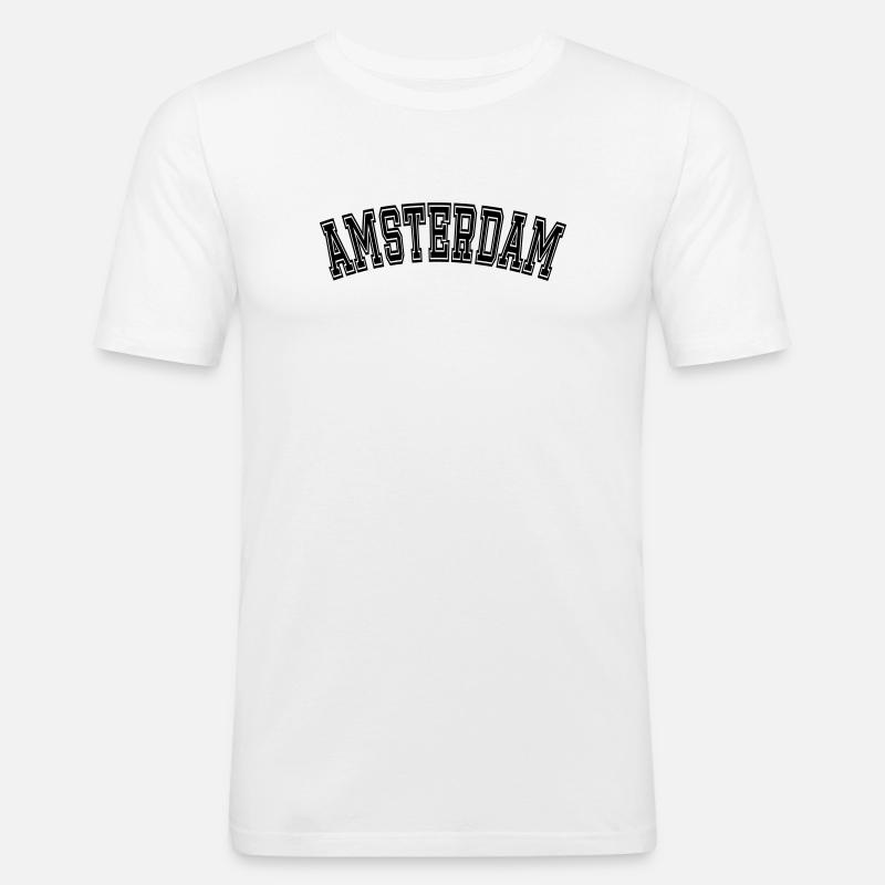 AMSTERDAM Design - Männer Slim Fit T-Shirt - Weiß