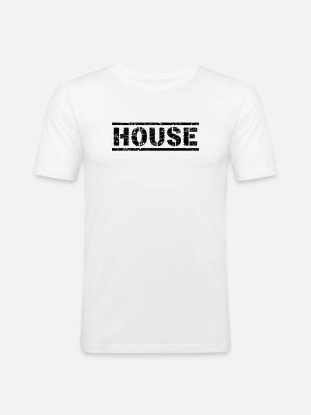 House - Männer Slim Fit T-Shirt - Weiß