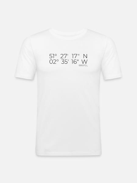 Coordinates: Bristol, England - Men's Slim Fit T-Shirt - white
