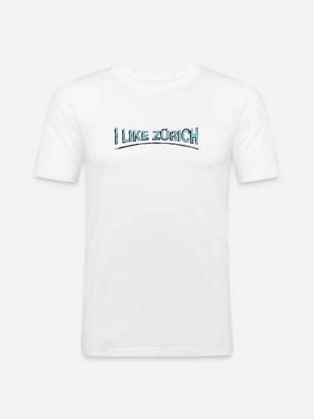 I like Zurich | Zurich-Design - Men's Slim Fit T-Shirt - white