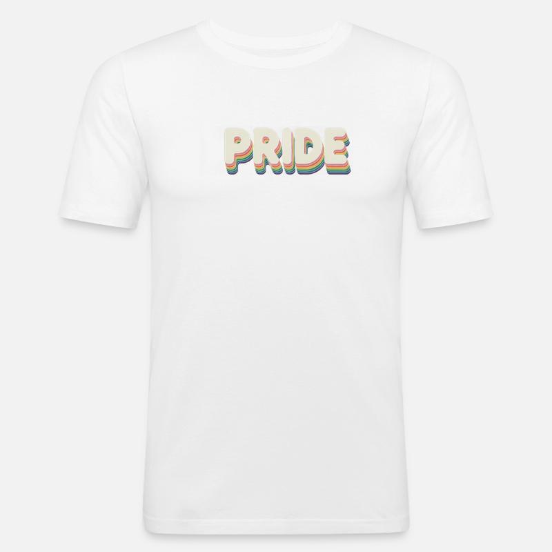 Pride - Cool Queer Logo - Männer Slim Fit T-Shirt - Weiß