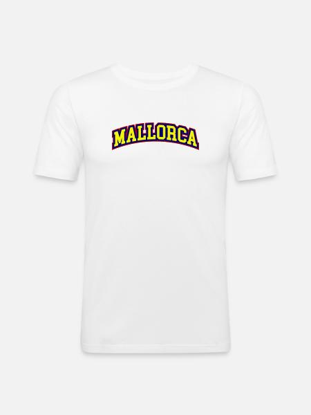 Mallorca lettering - Men's Slim Fit T-Shirt - white