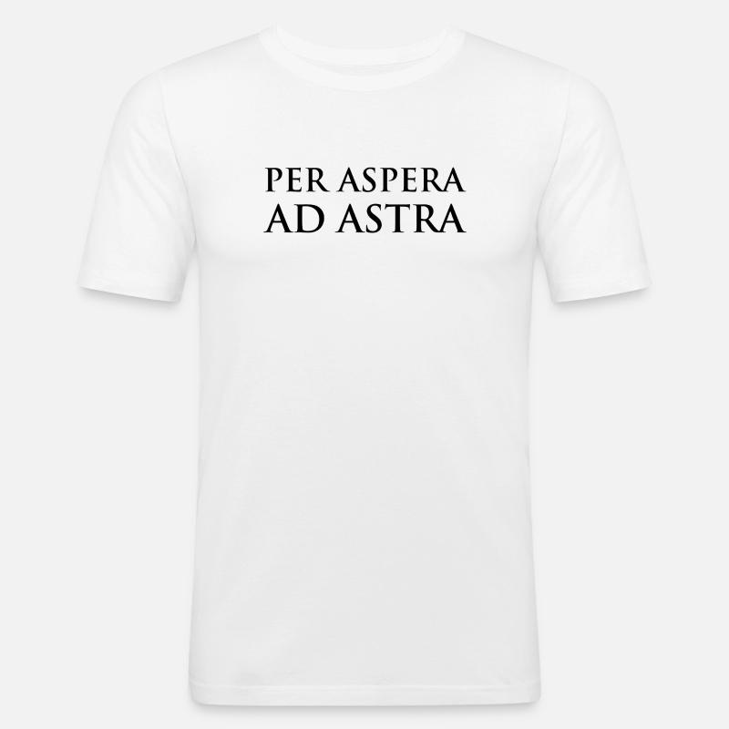 Per Aspera Ad Astra Tipography Design - Maglietta aderente da uomo - bianco