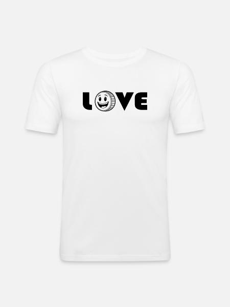 Liebe liebe - Männer Slim Fit T-Shirt - Weiß