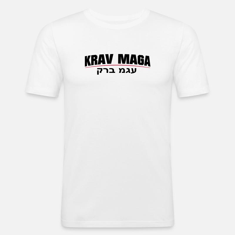 KravMaga Original - Männer Slim Fit T-Shirt - Weiß
