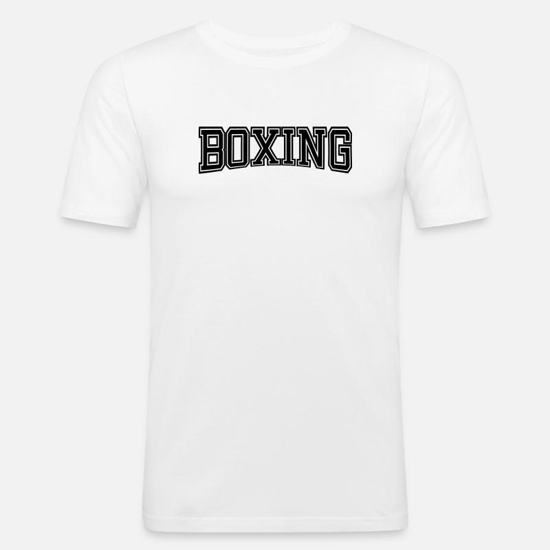 BOXING Design Old School - Männer Slim Fit T-Shirt - Weiß