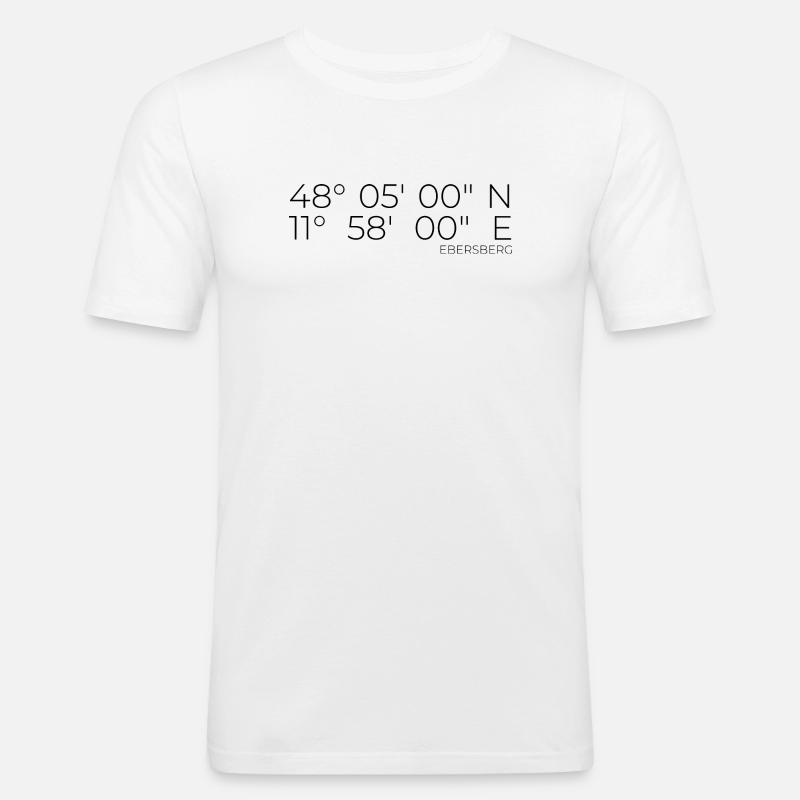 Coordinates Ebersberg, Bavaria - Men's Slim Fit T-Shirt - white
