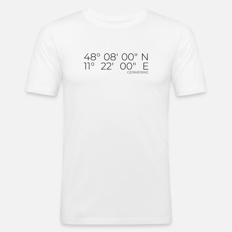 Coordinates Germering, Bavaria - Men's Slim Fit T-Shirt - white