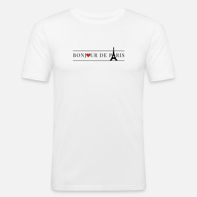 Paris Frankreich Eiffelturm - Männer Slim Fit T-Shirt - Weiß