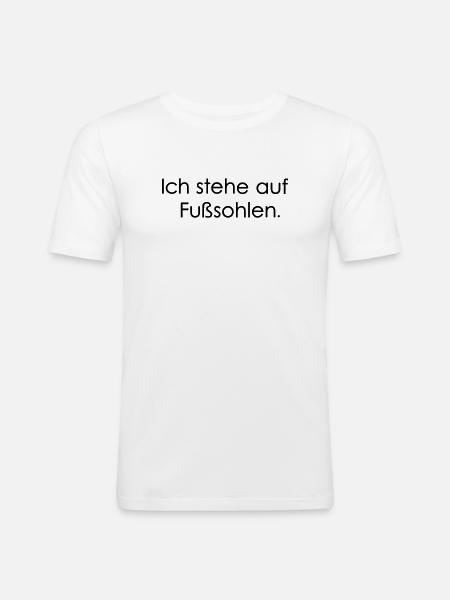 Fusssohlen - Männer Slim Fit T-Shirt - Weiß