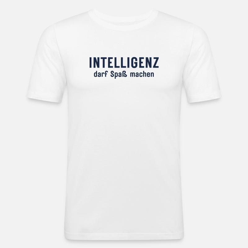 Intelligence can be fun Statement Design - Men's Slim Fit T-Shirt - white