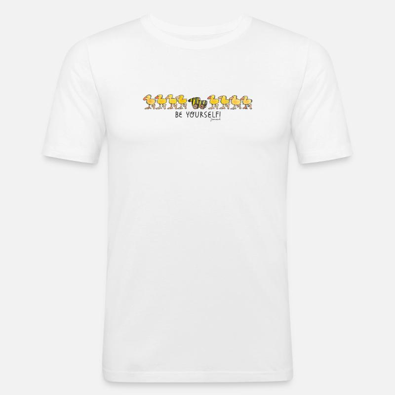 Janosch Tigerente Be Yourself - Männer Slim Fit T-Shirt - Weiß