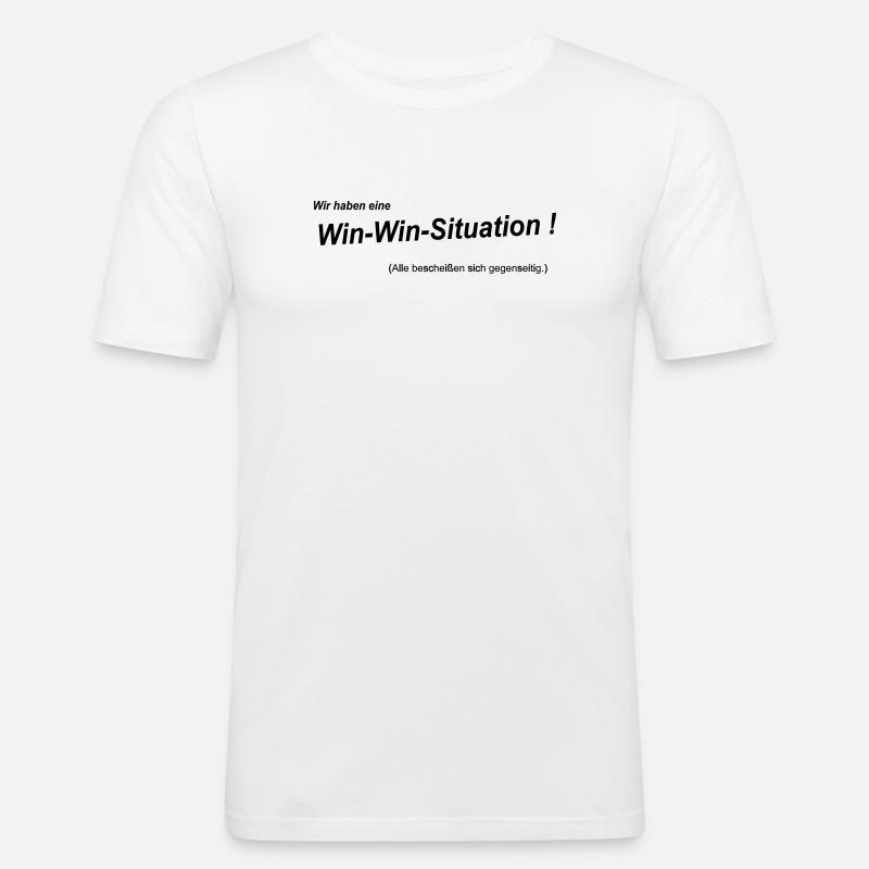 Win-Win - Männer Slim Fit T-Shirt - Weiß