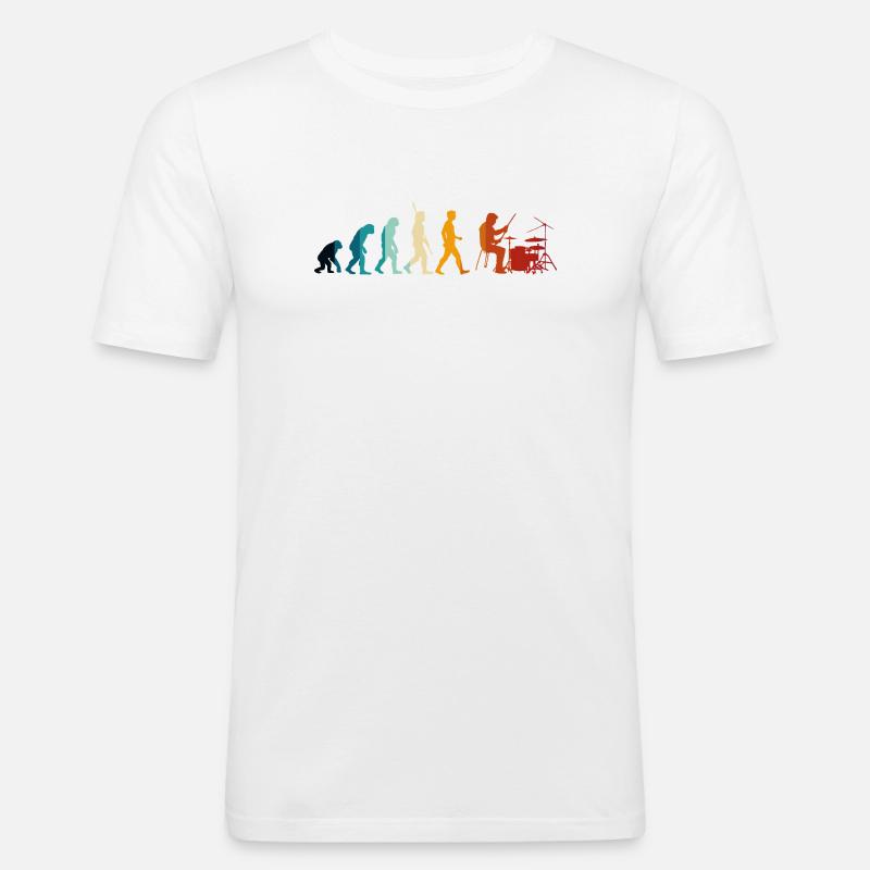 Evolution der Batterie - Männer Slim Fit T-Shirt - Weiß