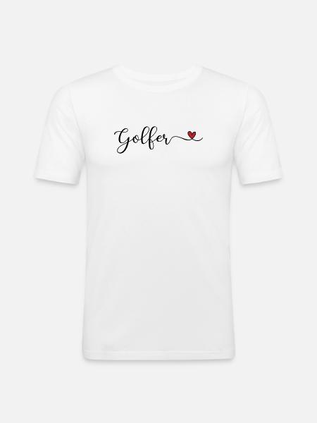Golfer - Männer Slim Fit T-Shirt - Weiß