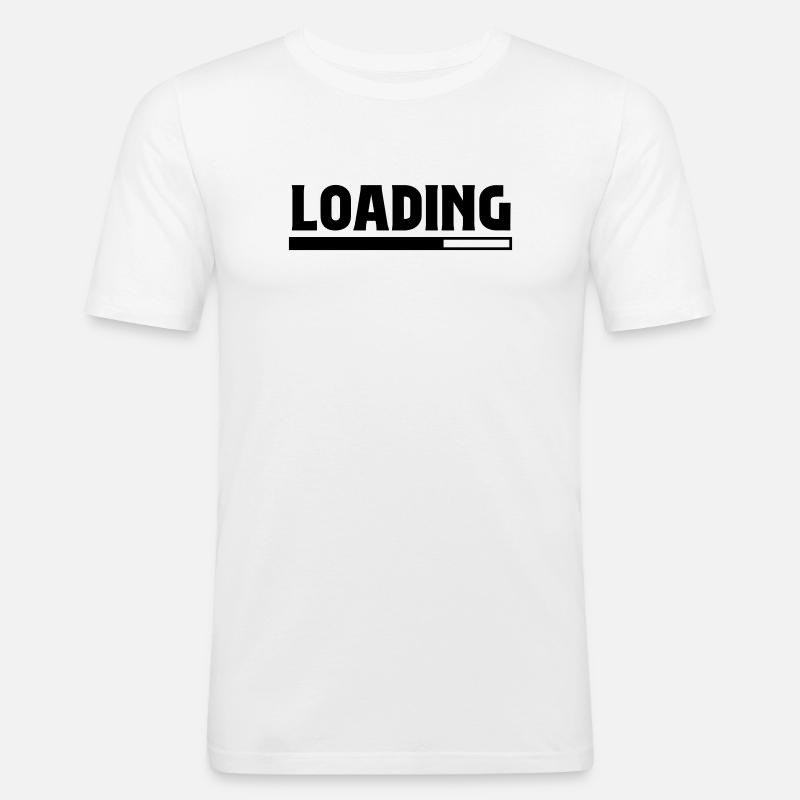 Loading - Männer Slim Fit T-Shirt - Weiß