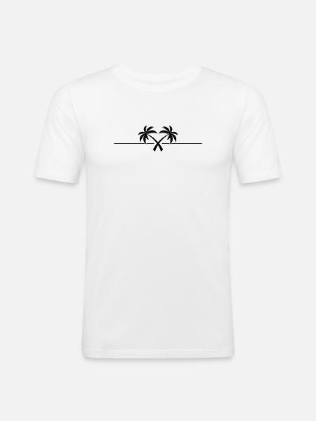 Palm Tree Symbol Island - Men's Slim Fit T-Shirt - white