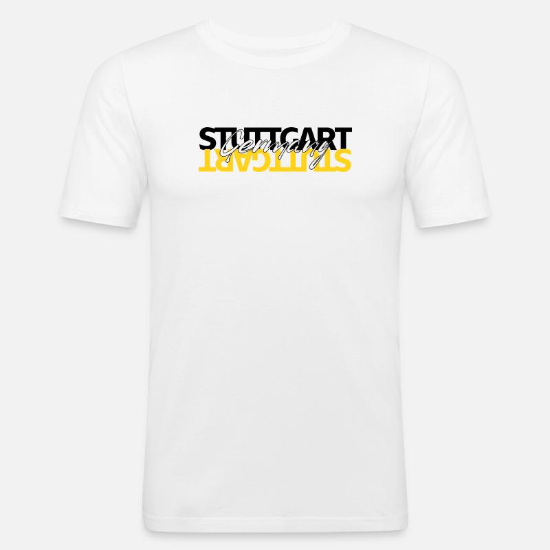 Stuttgart Germany - Männer Slim Fit T-Shirt - Weiß