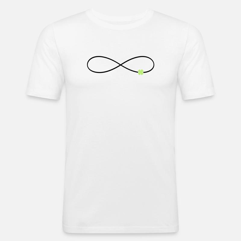 Unendlichkeitszeichen Glück Kleeblatt  - Männer Slim Fit T-Shirt - Weiß