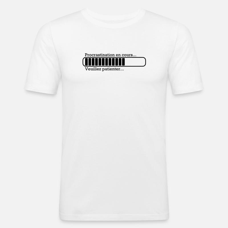 Procrastination in progress ... - Männer Slim Fit T-Shirt - Weiß