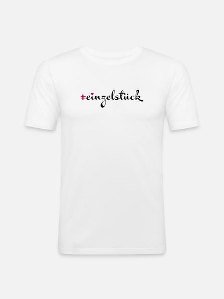 Einzelstück - Männer Slim Fit T-Shirt - Weiß
