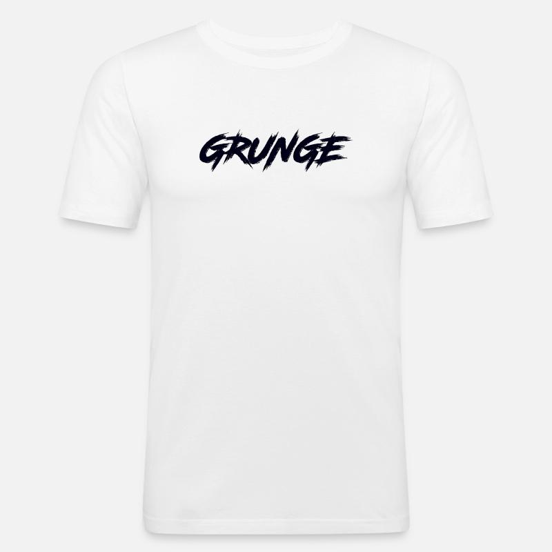 GRUNGE - Männer Slim Fit T-Shirt - Weiß