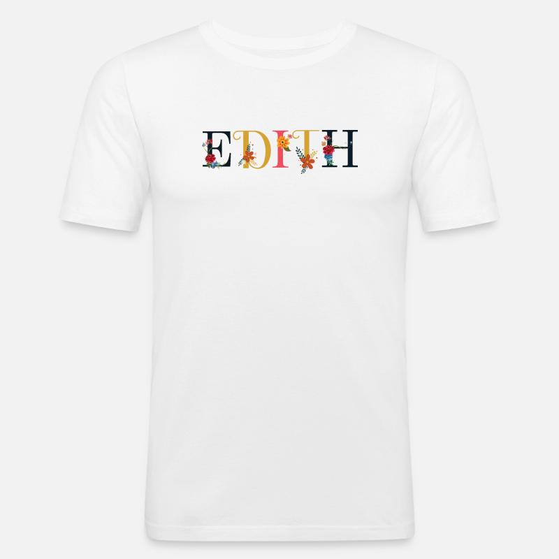EDITH Name mit Blumen geschmückt - Männer Slim Fit T-Shirt - Weiß