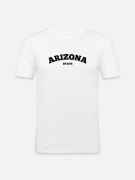 Arizona State - Männer Slim Fit T-Shirt - Weiß