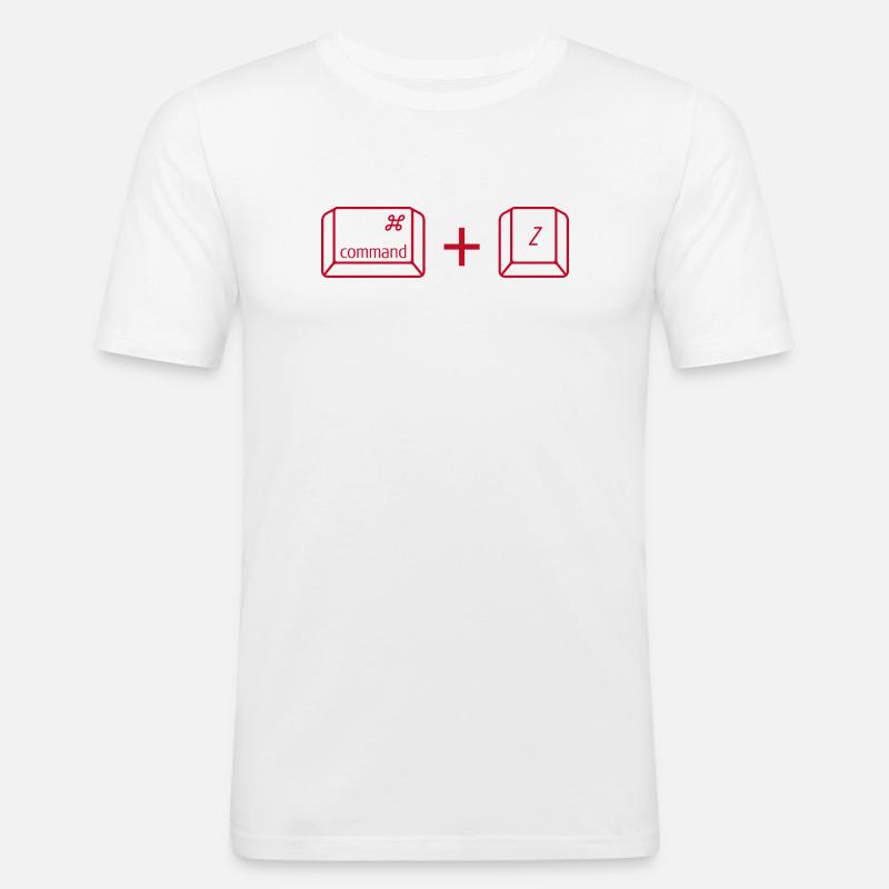 Command + Z - Männer Slim Fit T-Shirt - Weiß