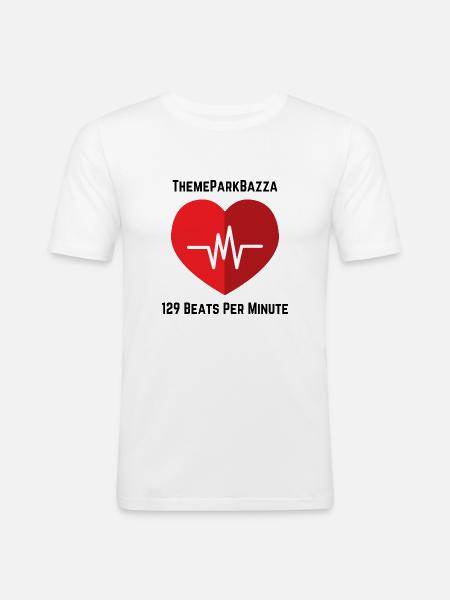 ThemeParkBazza 129 BPM - Men's Slim Fit T-Shirt - white