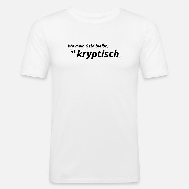 Krypto - Männer Slim Fit T-Shirt - Weiß