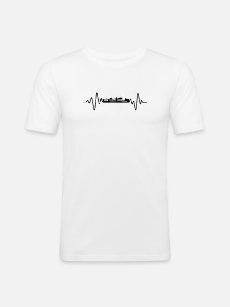 Rom Skyline Herzschlag Rom - Männer Slim Fit T-Shirt - Weiß