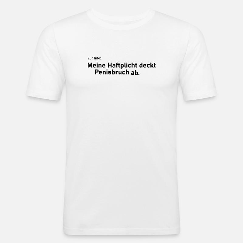 Haftpflicht - Männer Slim Fit T-Shirt - Weiß