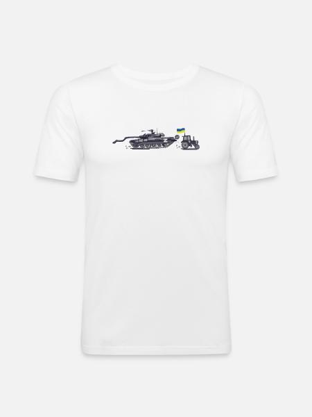Ukraine Tractor Brigade - Men's Slim Fit T-Shirt - white