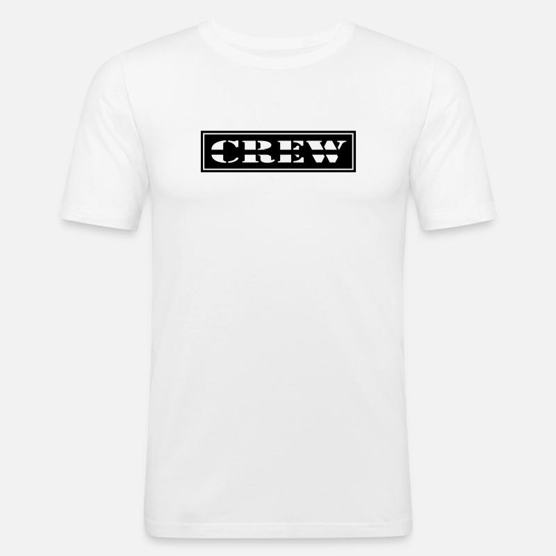 Crew Design im Patch Format - Männer Slim Fit T-Shirt - Weiß