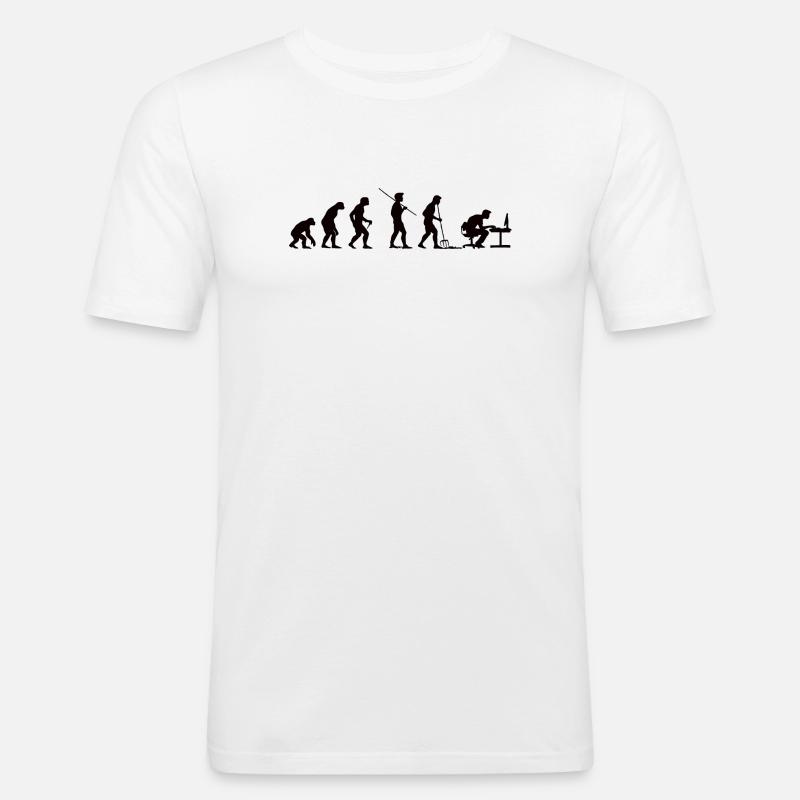 Programmer Evolution Computer Scientist Developer - Men's Slim Fit T-Shirt - white