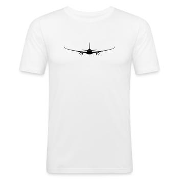 Avion - T-shirt près du corps Homme - blanc - Devant - Nik (191cm)