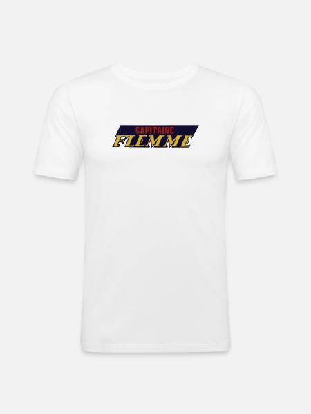 Lazy captain - Men's Slim Fit T-Shirt - white